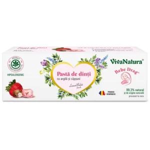 pasta de dinti cu argila si capsuni bebe drag 50 ml vivanatura 3183