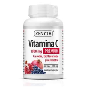 vitamina c premium cu rodie bioflavonoide si resveratrol 1000 mg 60 capsule zenyth 7445